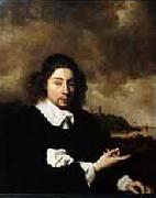 Self portrait against landscape background by Jan van Goyen Pieter Cornelis Dommersen